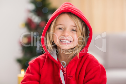 Festive little girl smiling at camera