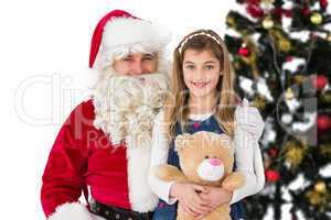 Little girl with santa claus