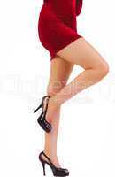 Festive womans legs in high heels