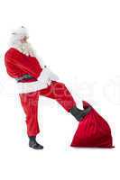 Santa claus clothing his sack