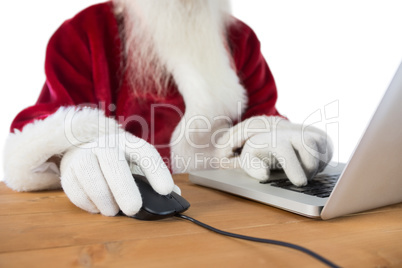 Santa surfs on the internet