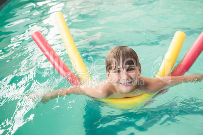 Little boy swimming in the pool