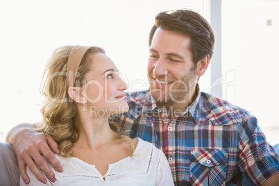 Loving couple looking at each other