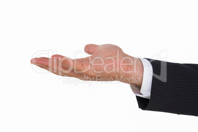 Businessman with hand out