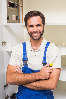 Handyman smiling at the camera