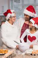 Multi-generation family baking together