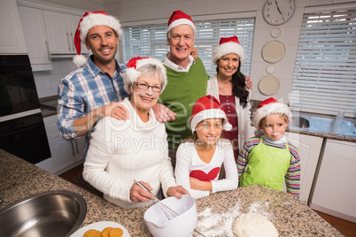 Multi-generation family baking together