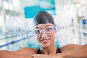 Female swimmer in pool at leisure center