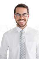 Happy businessman with glasses posing