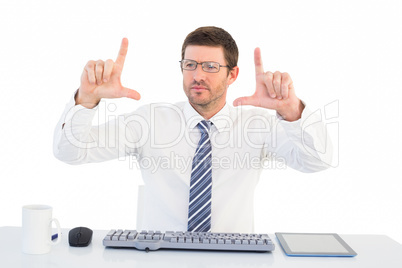 Businessman working at his desk