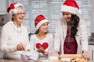 Multi-generation family baking together