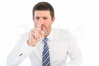 Businessman pointing with his finger