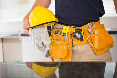 Close up of man with tool belt