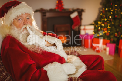 Santa claus keeping a secret