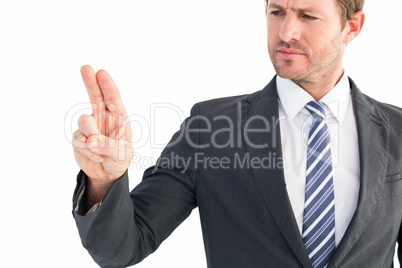 Businessman pointing with his finger