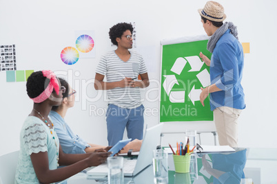 Young creative team having a meeting about recycling