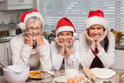 Multi-generation family baking together