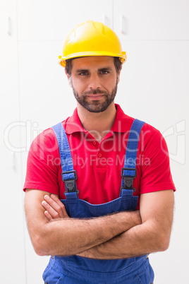Construction worker looking at camera