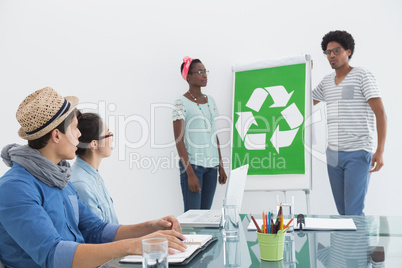 Young creative team having a meeting about recycling