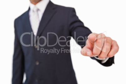 Businessman pointing with his finger