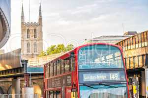LONDON - SEPTEMBER 28, 2013: View of a London double decker bus