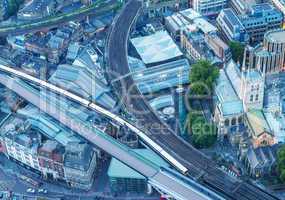 London railway - aerial view