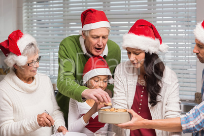 Multi-generation family baking together