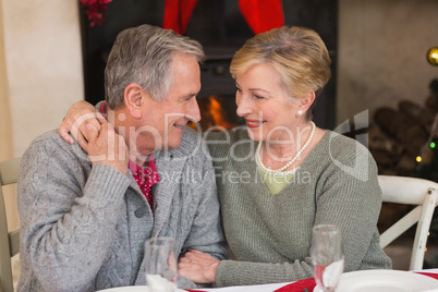 Portrait of a happy senior couple hugging Portrait of a happy senior couple hugging