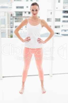 Fit brunette smiling at camera Fit brunette smiling at camera