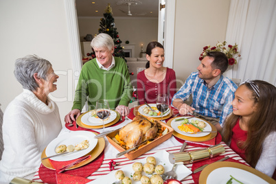 Portrait of smiling family at christmas