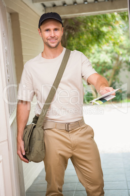 Postman delivering a letter