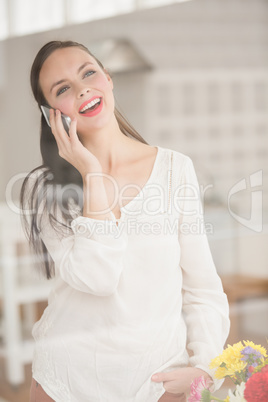 Pretty brunette talking on the phone