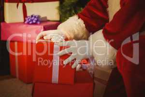 Santa claus delivering presents