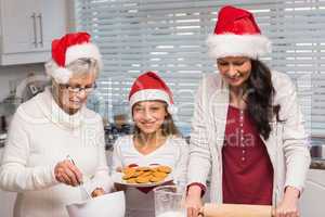 Multi-generation family baking together