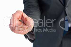 Businessman pointing with his finger