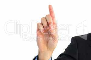 Businessman hand pointing something up