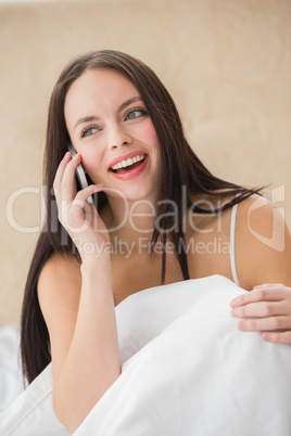 Pretty brunette talking on the phone