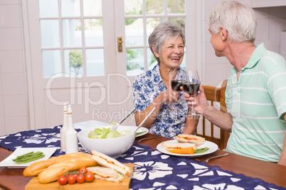 Senior couple having lunch together