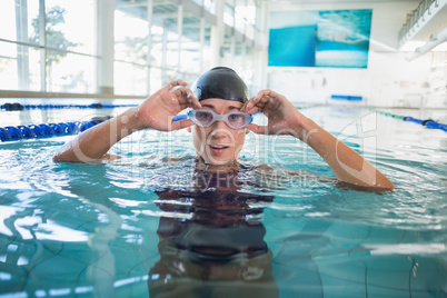 Female swimmer in the pool at leisure center