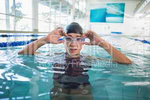 Female swimmer in the pool at leisure center