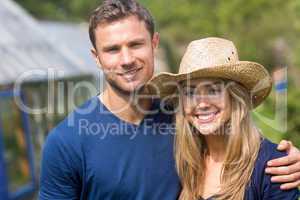 Cute couple smiling at camera