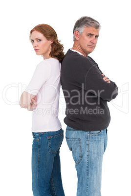 Casual couple not speaking after fight