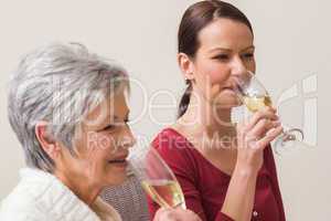 Portrait of women drinking champagne