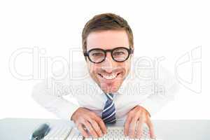 Businessman working at his desk