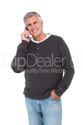 Casual man on the phone