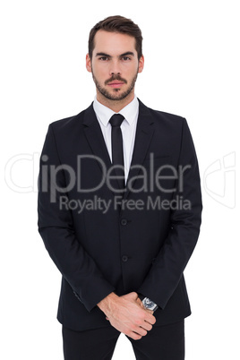 Portrait of a businessman with his hands joined