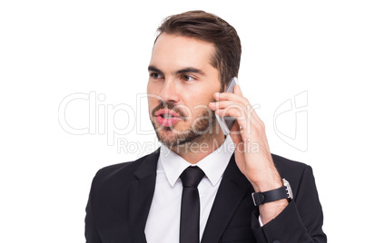 Smart businessman speaking on the phone