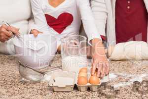 Multi-generation family baking together