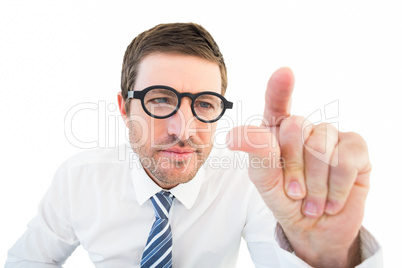 Businessman pointing with his finger