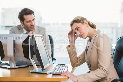 Businessman arguing with a colleague